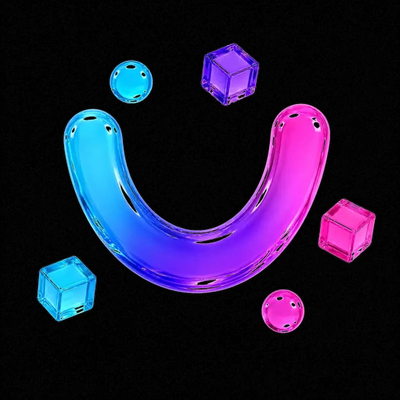 Abstraktes 3D-Visual im witjaw-Farbverlauf